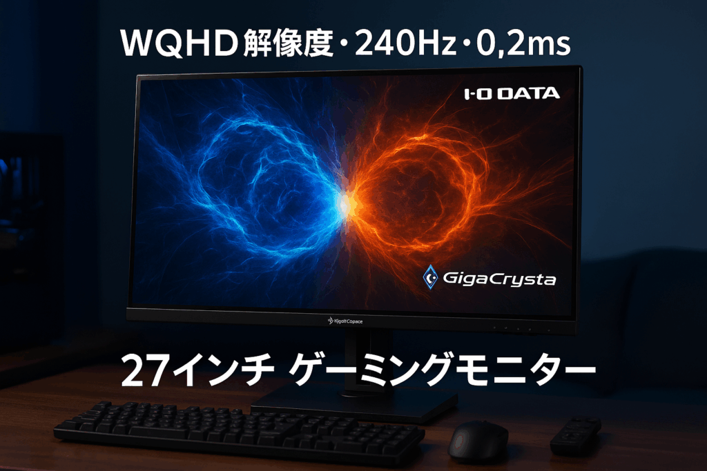 IODATA ゲーミングモニター 27インチ GigaCrysta 240Hz 0.2ms WQHD ADSパネル FocusMode 仮想サラウンド 自動低遅延 ブラック リモコン付(HDMI×3/DisplayPort/USB-C/スピーカー付/高さ調整/縦横回転/土日サポート/日本メーカー) EX-GCQ271UD