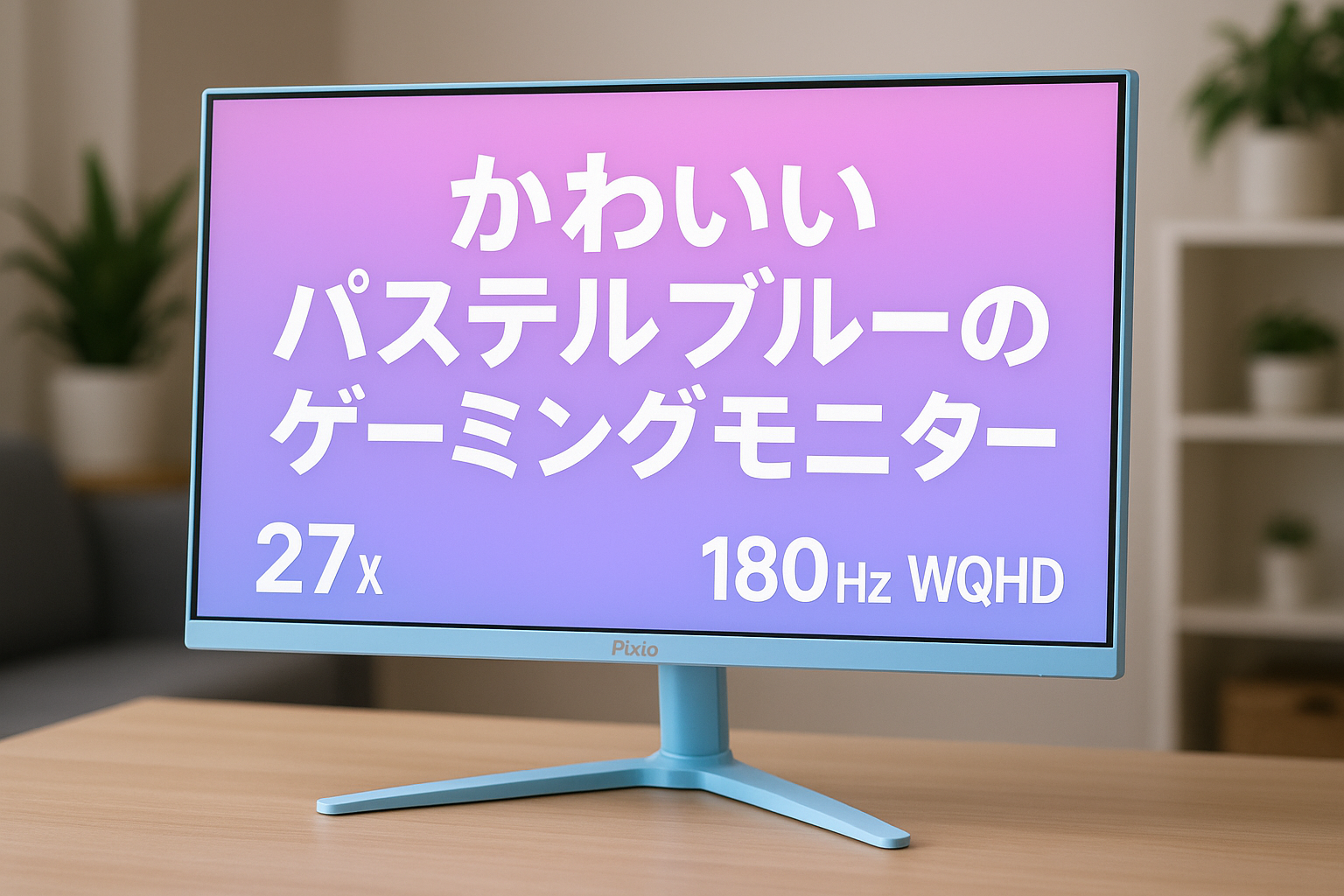 Pixio PX278 WAVE Pastel Blue ゲーミングモニター 27インチ 180Hz WQHD パステルブルー 2年保証 かわいい