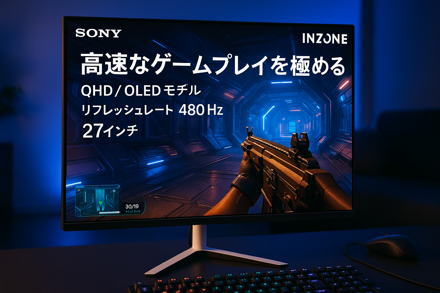 ソニー ゲーミングモニター INZONE M10S SDM-27Q10S QHD 27インチ OLEDモデル 24.5インチモード搭載 Fnatic共同開発 高コントラスト/リフレッシュレート480Hz 応答速度0.03ms VESA対応