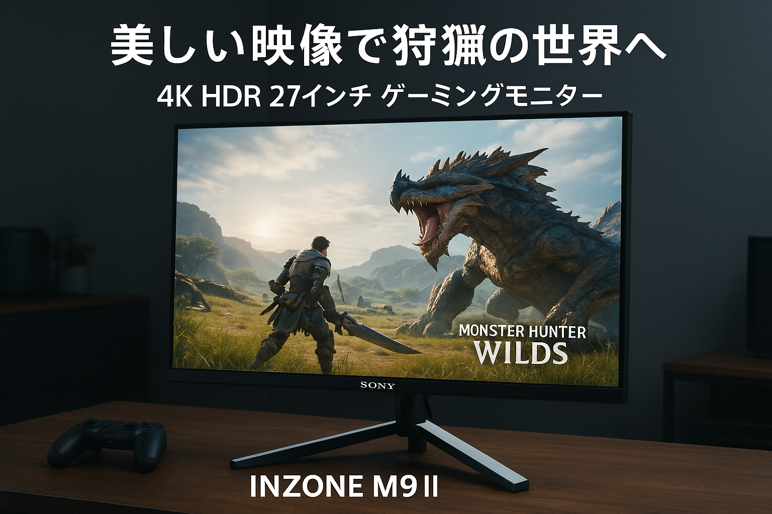 ソニー ゲーミングモニター INZONE M9 II SDM-27U9M2 モンスターハンターワイルズ公認画質 4K 27インチ IPS液晶モデル 24.5インチモード搭載 高コントラスト/リフレッシュレート160Hz 応答速度1ms VESA対応
