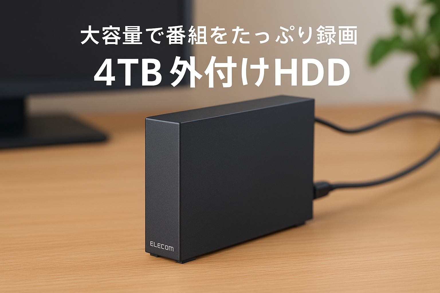 エレコム 外付けHDD 4TB ELD-HTV040UBK