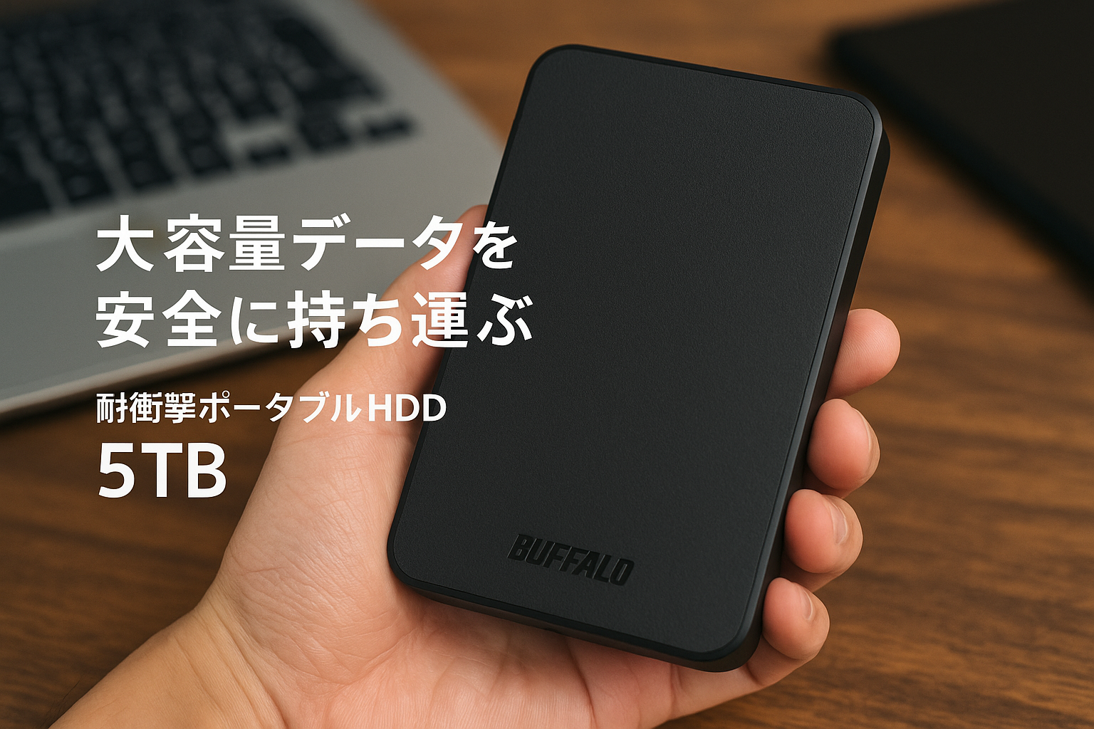 バッファロー BUFFALO USB3.1(Gen.1)対応 耐衝撃ポータブルHDD 5TB ブラック HD-PGF5.0U3-GBKA