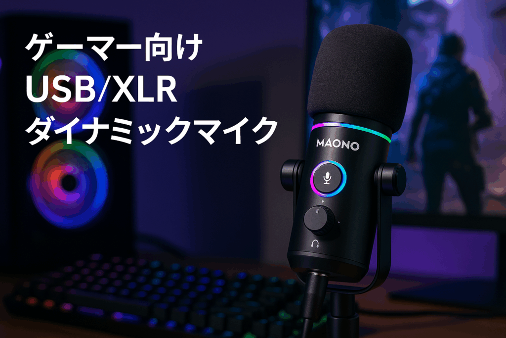 MAONO ゲーミングマイク USB/XLR ダイナミックマイク 専用ソフトウェア付属 PC用ポッドキャストマイク ミュートボタン ボリュームコントロール イヤホン出力端子 ゲーマー向けRGBライティング付き PC/プレステ/サウンドカード/オーディオミキサー対応 ゲーム実況 ボイズチャット ライブ配信 ナレーション録音に最適 PD200X