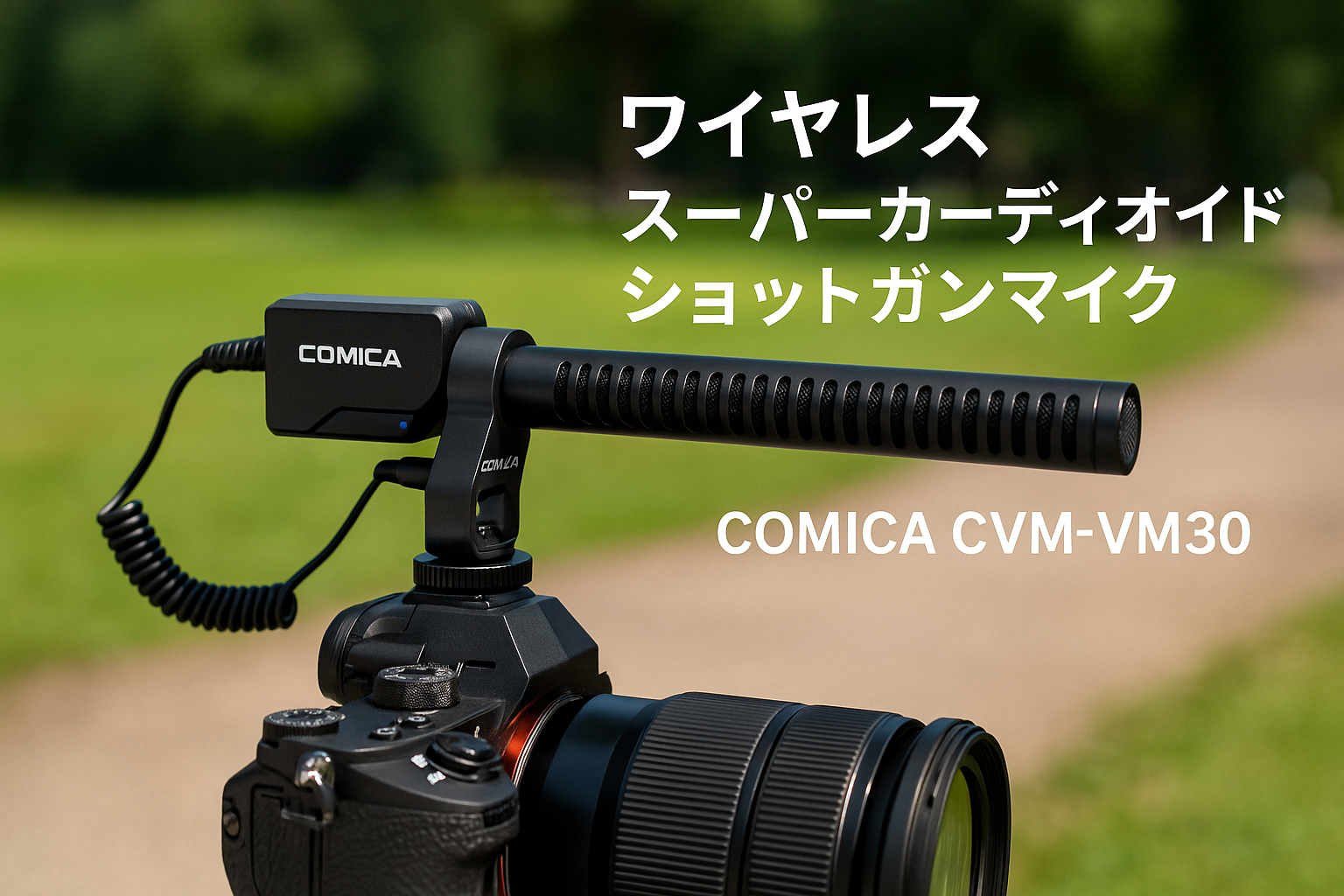Comica CVM-VM30 2.4G スーパーカーディオイド コンデンサー ワイヤレス ショットガン マイク 75/150Hz カメラ、スマートフォン、PC 用 スーパーカーディオイド ユニバーサル ビデオ マイク 映画制作者、ビデオブロガー用