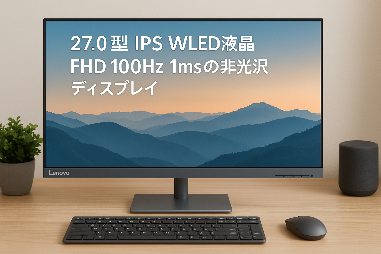 Lenovo L27i-4A モニター (27.0インチ IPS WLED液晶 FHD 100Hz 1ms 非光沢 チルト対応 VESA) グレー 67BEKAC1JP
