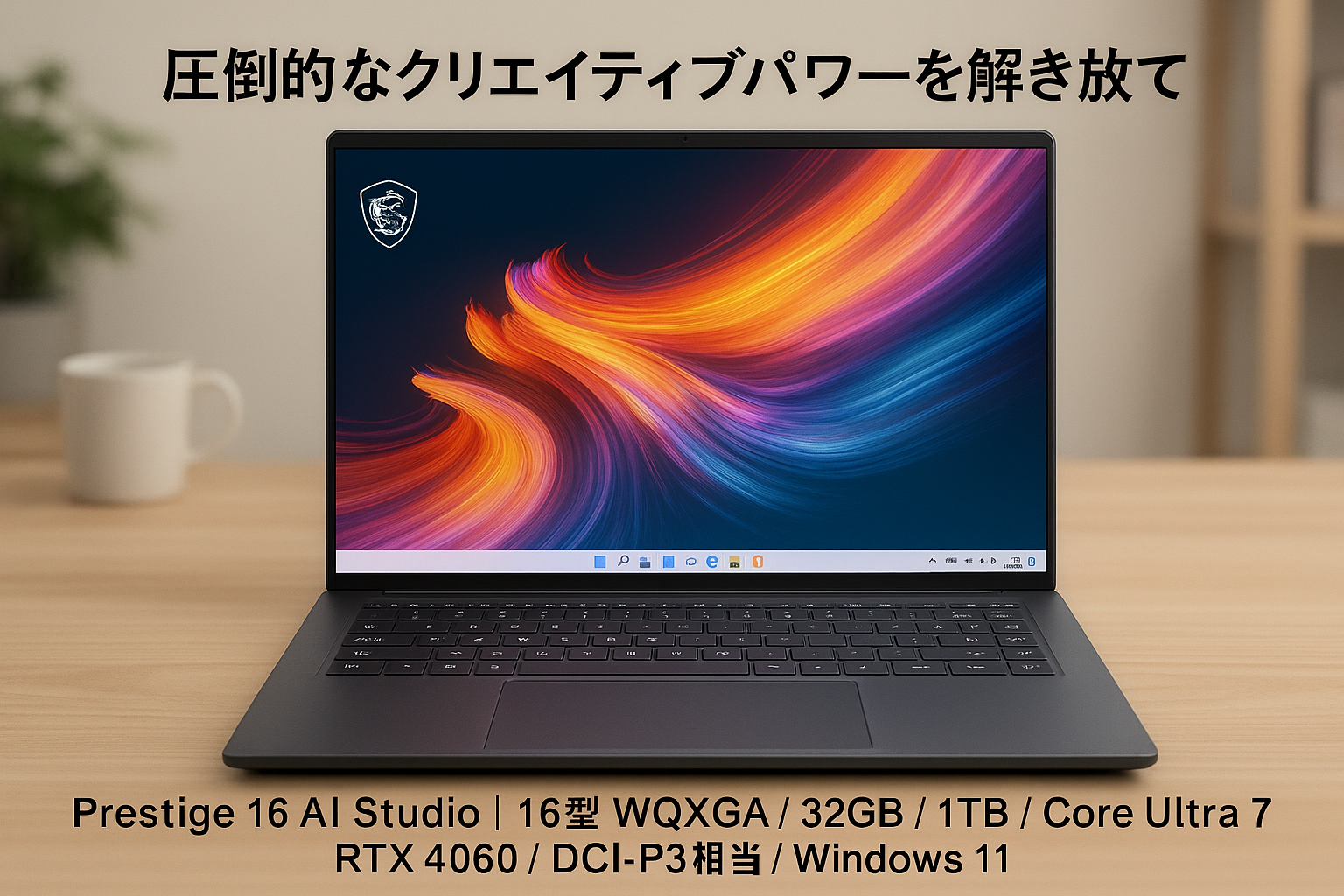 MSIビジネスノートPC Prestige16AIStudio 16型 WQXGA /32GB/1TB/CoreUltra7 RTX4060/DCI-P3相当/Windows 11/Prestige-16-AI-Studio-B1VFG-8003JP