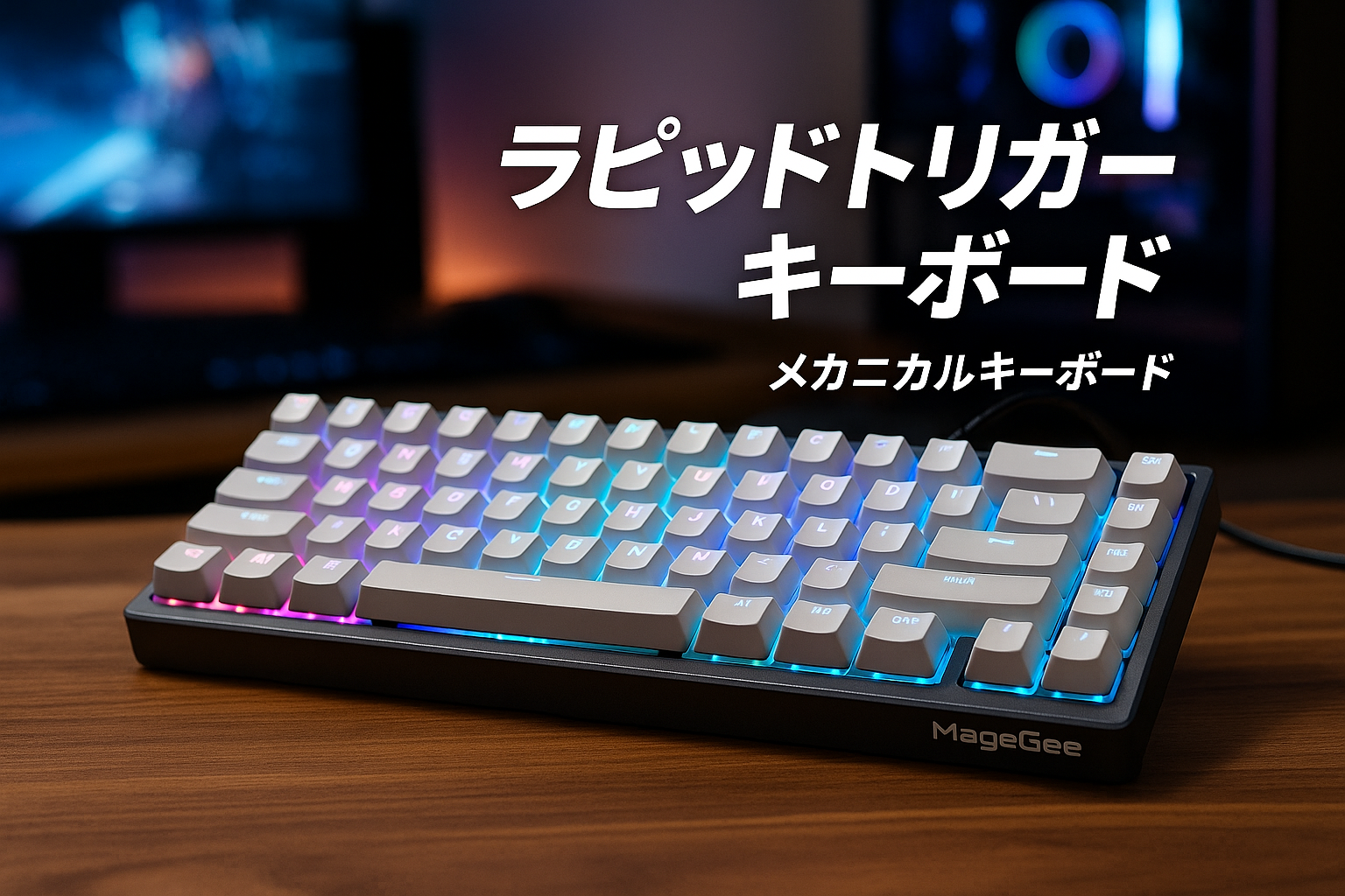 MageGee ラピッドトリガー キーボード | ゲーミングキーボード ラピッドトリガー | CNCアルミフレーム、RGB 有線 USB コンパクトゲーミング用 メカニカルキーボード (Captain87)
