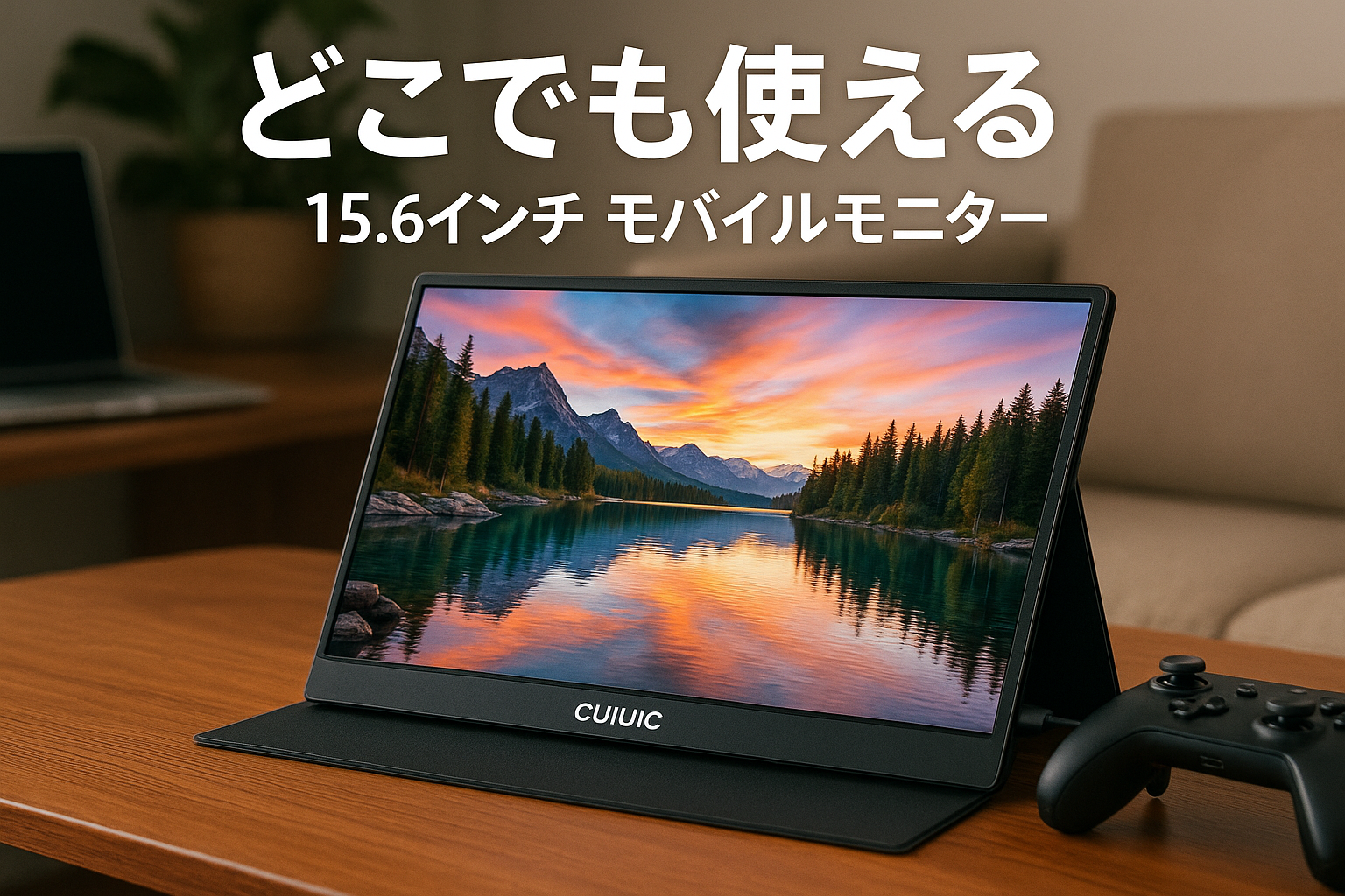 CUIUIC モバイルモニター 15.6インチ ポータブルモニター モバイルディスプレイ ゲームモニター 1920x1080FHD IPS液晶パネル 400Nits 100%広色域 Tpye-C/mini HDMI/スピーカー内蔵 PS4/PS5/XBOX/Switch/PC/Macなど対応 保護カバー付き