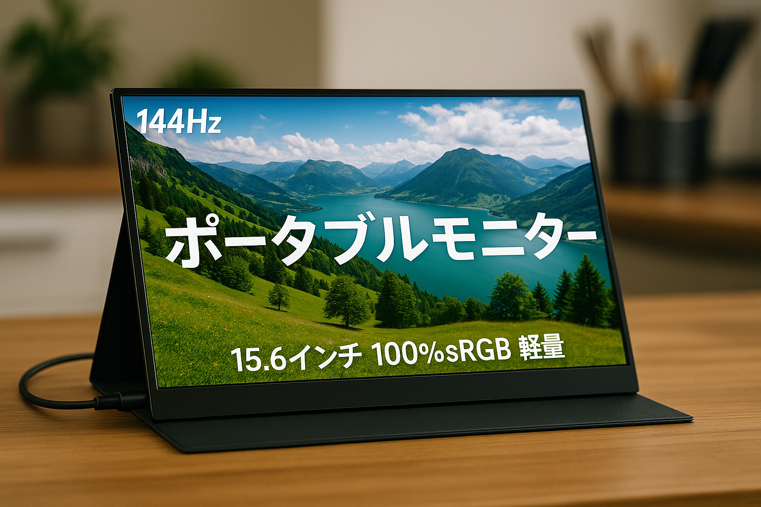 Yodoit モバイルモニター モバイルディスプレイ ポータブルモニター 144Hz 軽量 100％sRGB VESA 15.6インチ 1080P FHD Tpye-C/mini HDMI カバー付属 持ち運び便利 スピーカー内蔵 Switch/PS4/PS5/XBOX/PC/Macなど対応 (ブラック)
