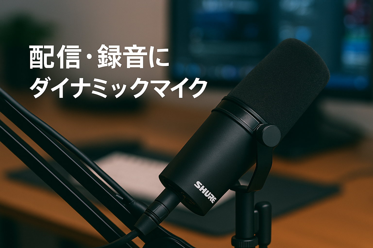 SHURE シュア ダイナミックマイク SM7B : カーディオイド 単一指向性 XLR 有線 ノイズ除去 配信 ストリーミング 音声 音楽 演奏 録音 レコーディング YouTube 実況 ゲーム ゲーミング ボーカル ポッドキャスト DTM 宅録 テレワーク