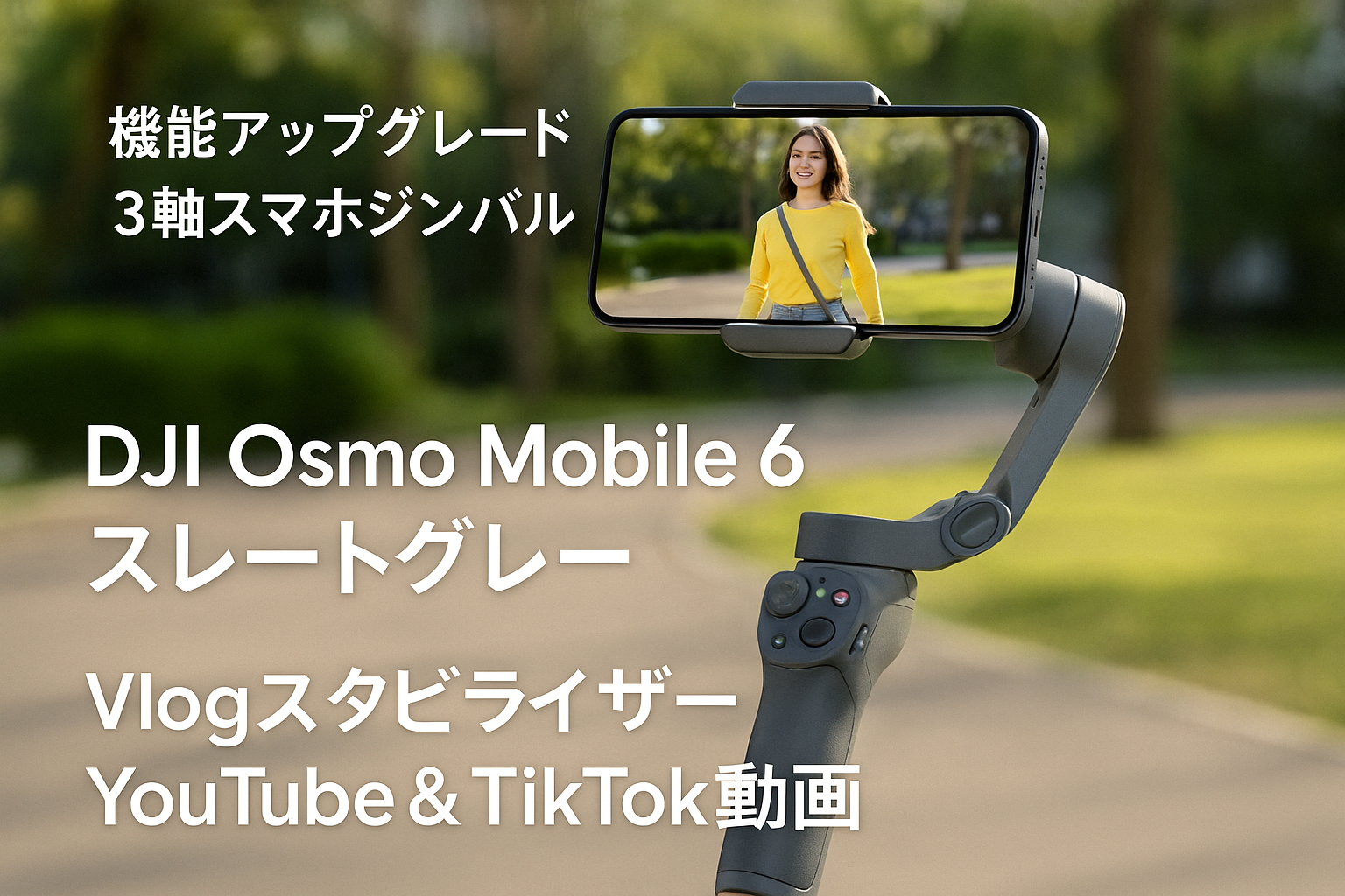 DJI ジンバル Osmo Mobile 6 スレートグレー【国内正規品】機能アップグレード 3軸スマホジンバル トラッキング機能 Watchで遠隔操作 内蔵延長ロッド 携帯性＆折りたたみ設計 Android＆iPhone用ジンバル Vlogスタビライザー YouTube＆TikTok動画