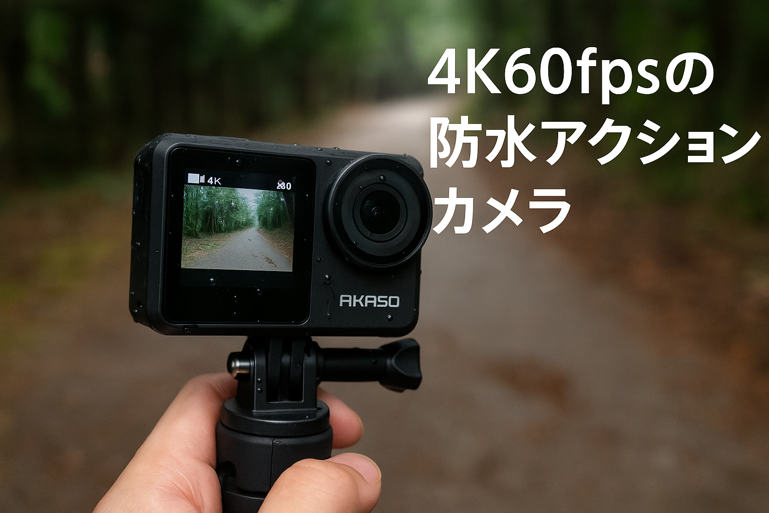 アクションカメラ-AKASO Brave7-4K60fps ウェアラブルカメラ IPX8本機防水10M 水中カメラ 6軸手ぶれ補正 スポーツ WiFi アクションカム クイックキャプチャー 音声制御機能 外部マイク対応 1350mAhバッテリー2個（アップグレード版）