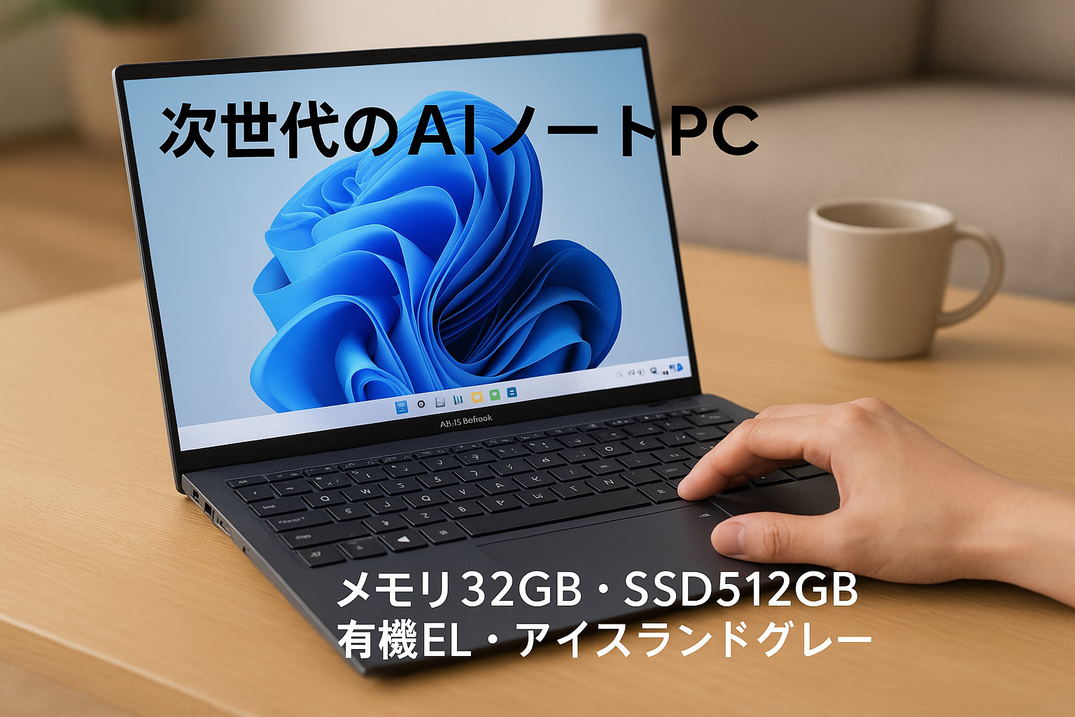 ASUS ノートパソコン Zenbook SORA UX3407RA 14.0型 Qualcomm Snapdragon X Elite メモリ32GB SSD 512GB MS Office 2024搭載 Windows11 重量 980g Type-C給電対応 有機ELパネル搭載 Copilotキー搭載 AI PC アイスランドグレー UX3407RA-HA32570GRS/A