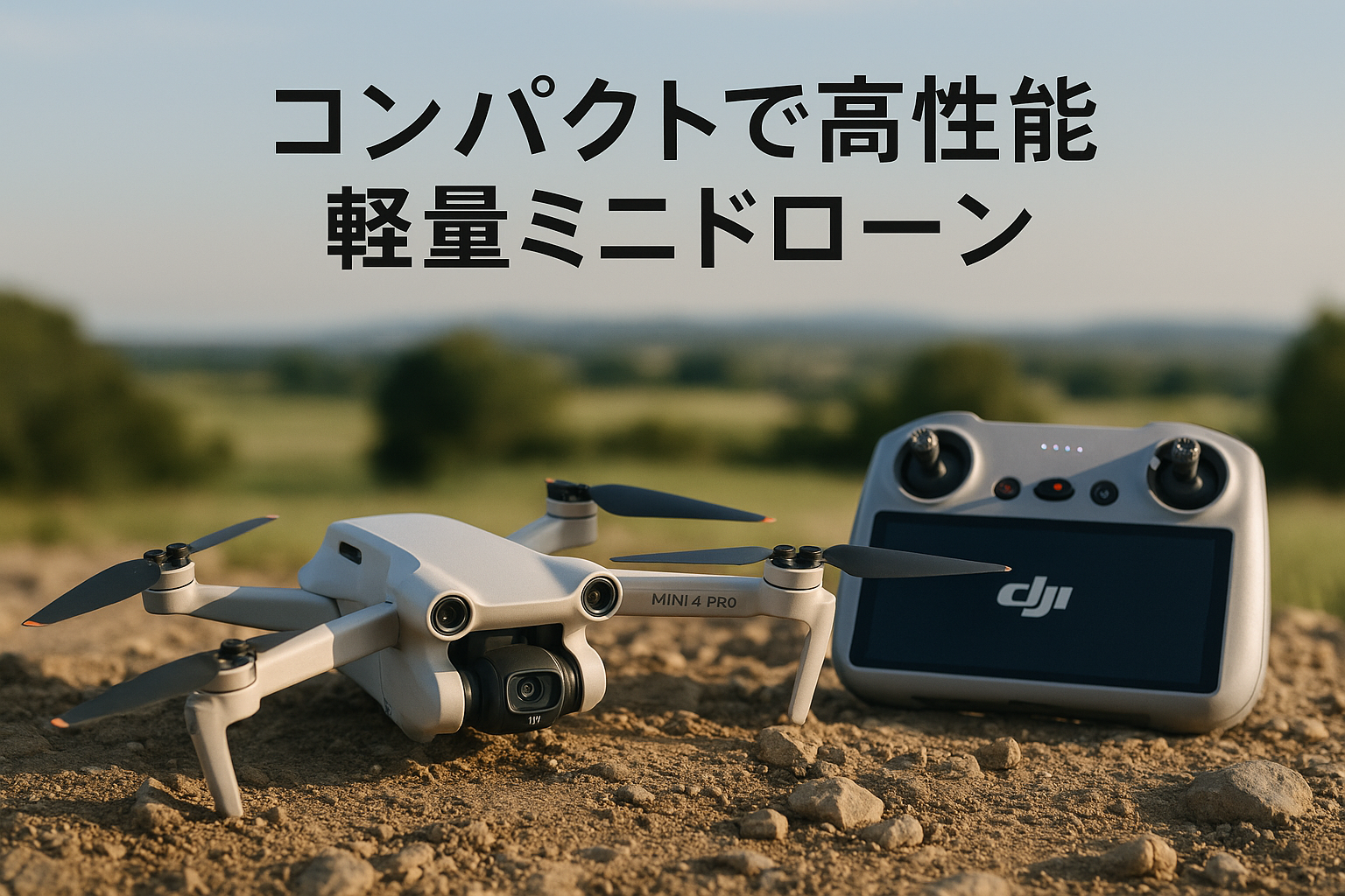 DJI ドローン Mini 4 Pro（DJI RC 2リモコン付属）4K動画撮影対応 折り畳み式 ミニドローン カメラ付き 小型 空撮 軽量249 g未満 飛行時間34分 最大映像伝送距離20 km（日本：10 km） 全方向ビジョン検知システム リモートID対応 賠償責任保険1年無償付き
