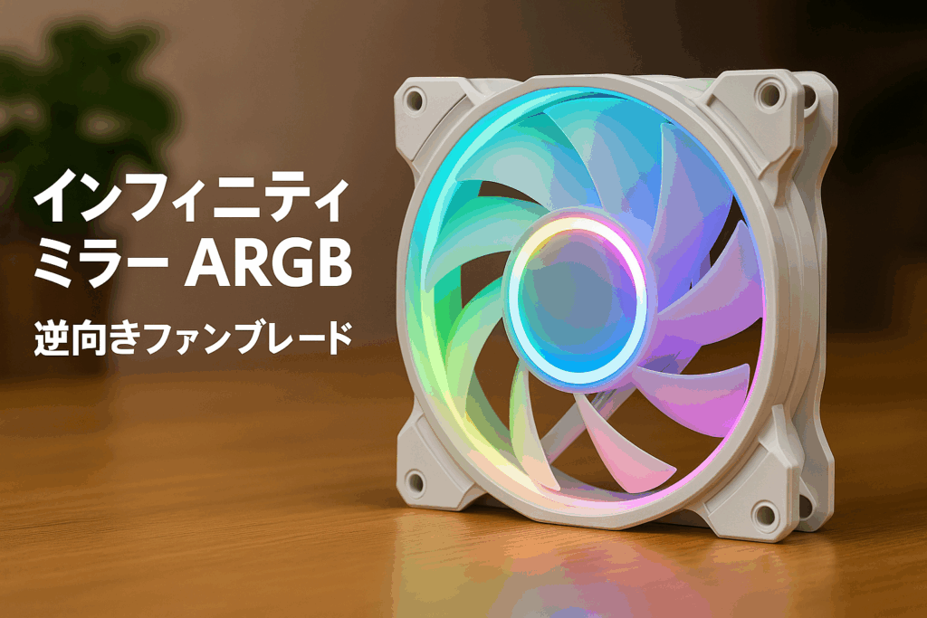 AsiaHorse PCケースファン 120MM 1800 RPM インフィニティミラーARGB PWM ファン 4Pin PWM 5V 3Pin ARGB 逆向きファンブレード(吸気)/高精度・高性能HDBベアリング/作動時間50,000時間/24個のLEDライト。Asus Aura、ASRock GIGABYTE、MSI RGBとの互換性あり AMICI-5GT-White