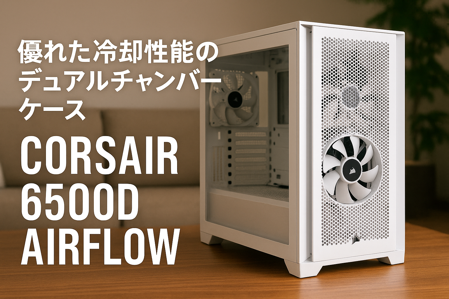 CORSAIR 6500D AIRFLOW Mid-Tower Dual Chamber ミドルタワー型PCケース ホワイト CC-9011260-WW