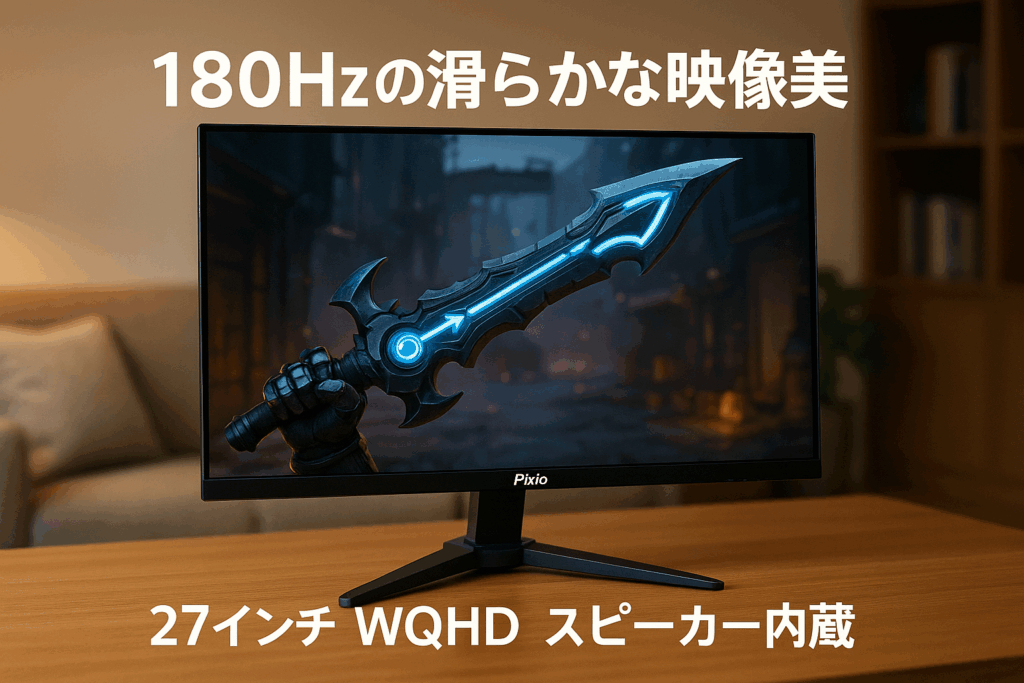 Pixio PX278 WAVE Black ゲーミングモニター 27インチ 180Hz WQHDブラック スピーカー内蔵 2年保証
