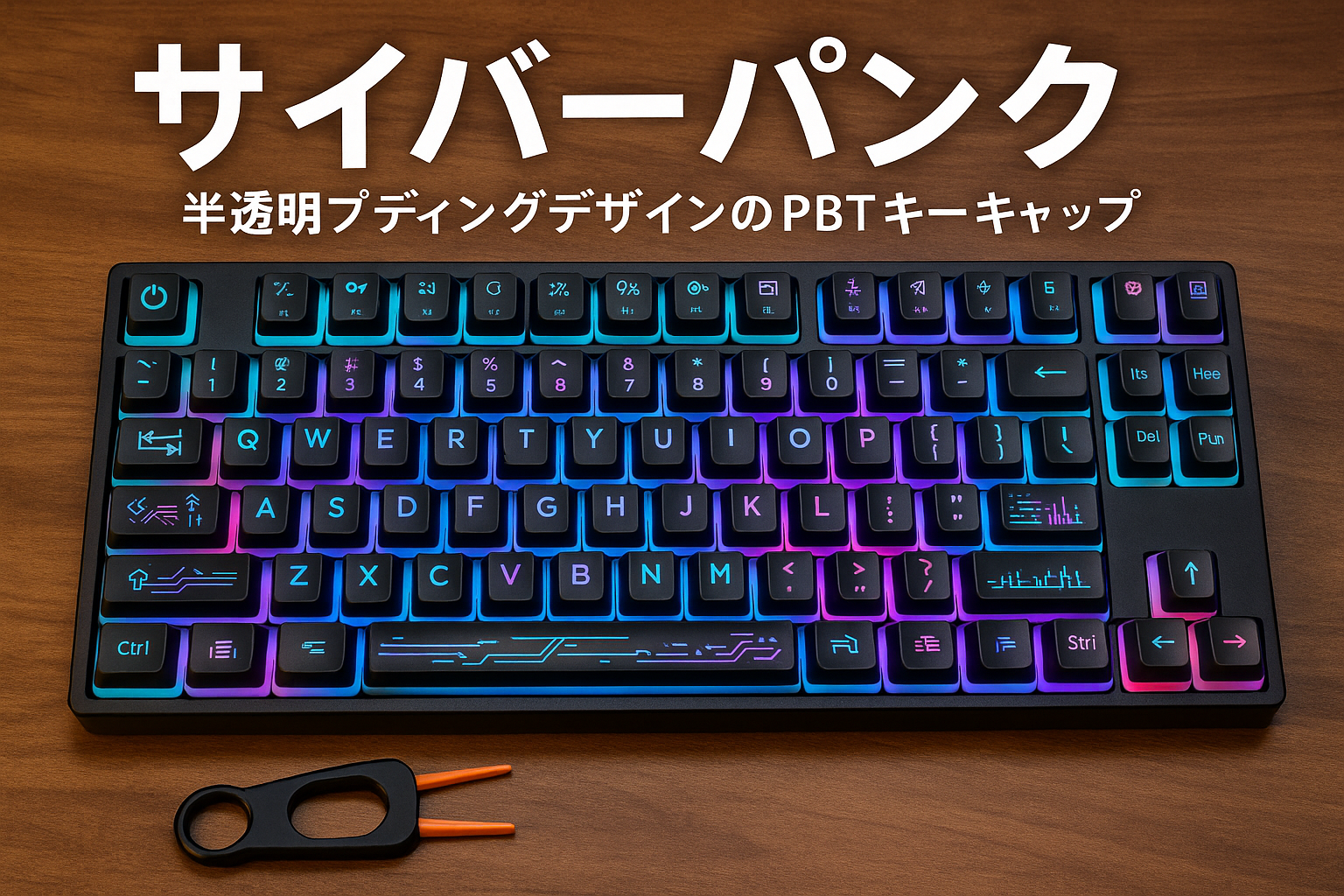 キーキャップ PBT 熱昇華 半透明プディングデザイン ASAプロファイル MX 構造 116キーセット メカニカルキーボード用 オリジナルテーマ サイバーパンク（付属キーキャップ引き抜き工具）Acclamator