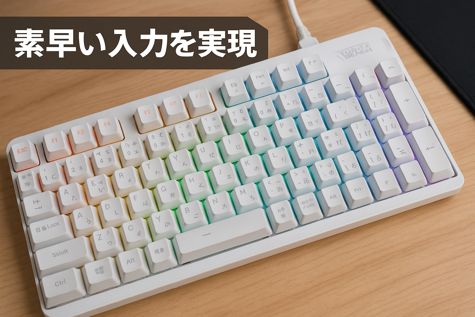 ラピッドトリガー 搭載 タートルビーチ(Turtle Beach) Vulcan II TKL Pro リアクタップ(SOCDクリーナー) 調整可能なアクチュエーション 搭載 JP 日本語配列 有線 ホワイト/白 ゲーミング ホールエフェクト アナログ テンキーレス RGB Windows 10以降【国内正規品】