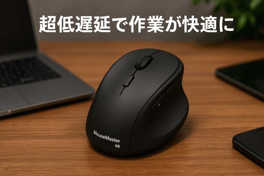 カソット V8 ワイヤレス マウス 無線マウス Bluetooth 5.2 + 2.4Ghz 作業用 超低遅延 Type-C充電式 戻る/進むボタン 軽量 65g 左右クリック 6ボタン 5階段DPI切替 高精度 3台デバイス同時に接続可能 エルゴノミック 静音ワイヤレスマウス Windows 、Mac、Android、PCに対応 (MouseMaster V8, ブラック)