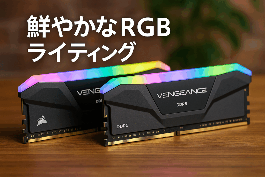CORSAIR DDR5-5600MHz デスクトップPC用メモリ VENGEANCE RGB DDR5シリーズ (PC5-44800) AMD EXPO Intel XMP メモリキット64GB ブラック グレー [32GB×2枚] CMH64GX5M2B5600Z40K