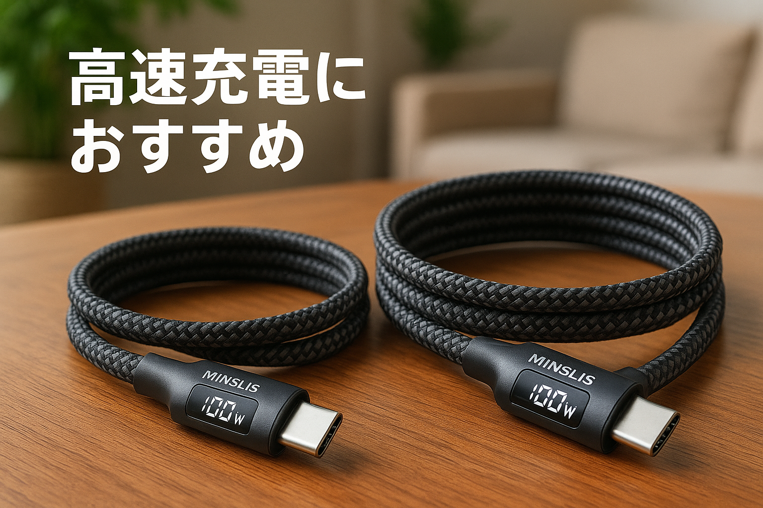 MINSLIS DC01 USB Type C ケーブル 100W/5A PD対応【2本セット】Type-C to Type-C 急速充電 出力スクリーン表示 ナイロン編み タイプc 充電ケーブル iPhone 16/15/15 Pro/15 Plus/15 Pro Max, MacBook Air/Pro 13'', iPad Mini 6/Pro, Switch等USB-C機種対応 (1m)