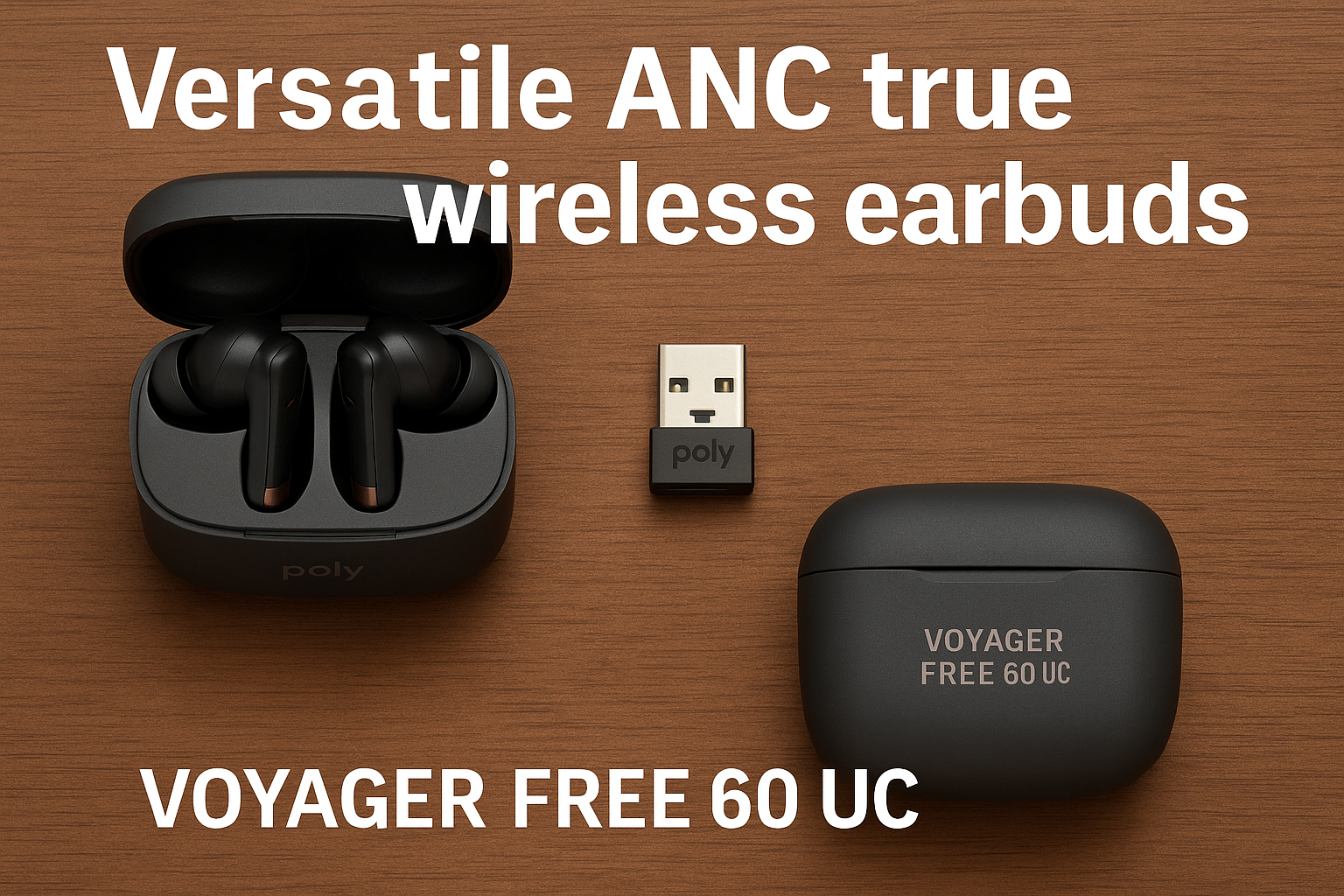 Poly Voyager Free 60 UC 完全ワイヤレス ヘッドセット アクティブ ノイズキャンセル (ANC) PC接続用Bluetoothアダプター ポータブル充電ケース付属 iPhone Android PC Mac Zoom Teams対応 国内正規品 メーカー保証2年間 7Y8L9AA