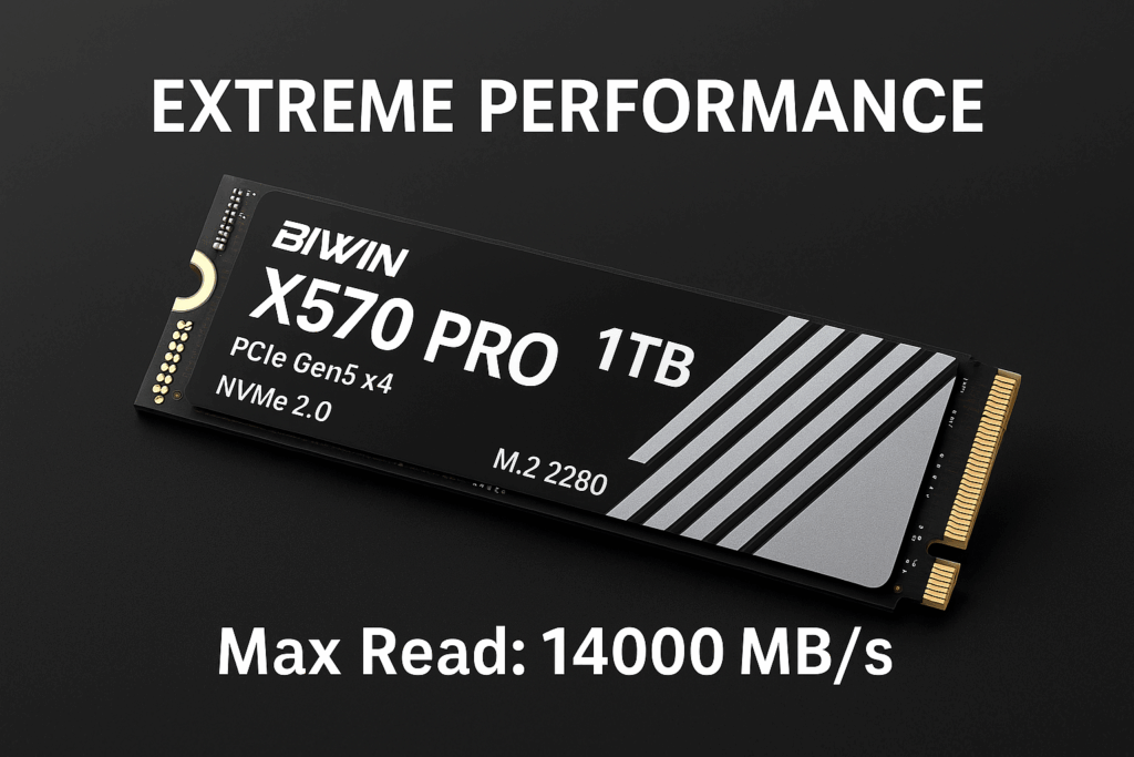 Biwin X570 PRO 1TB SSD Gen5×4 最大読込：14000MB/s NVMe2.0 M.2 Type 2280 PCIe 内蔵SSD 6nmプロセス 低消費電力 高耐久 メーカー5年保証