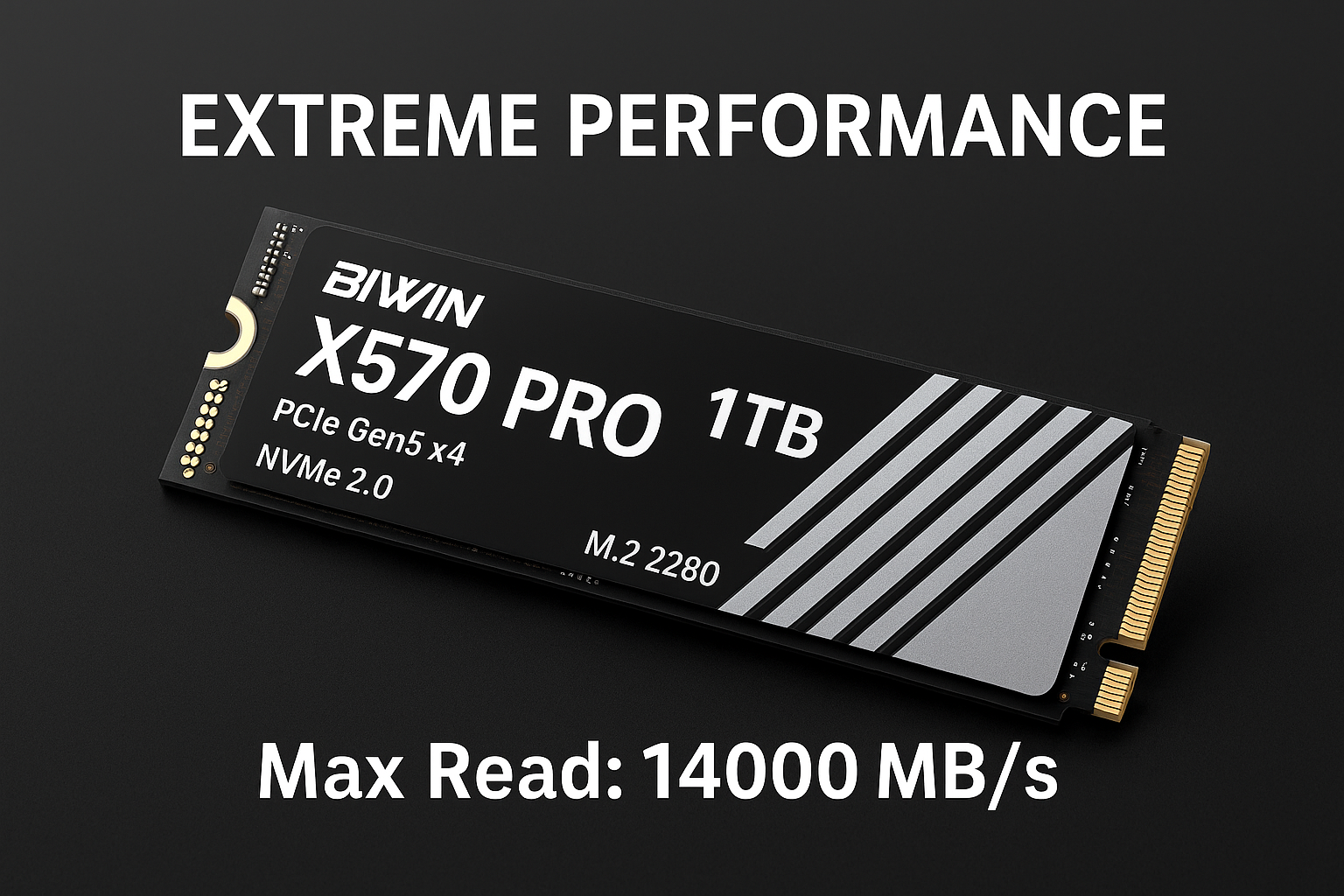 Biwin X570 PRO 1TB SSD Gen5×4 最大読込：14000MB/s NVMe2.0 M.2 Type 2280 PCIe 内蔵SSD 6nmプロセス 低消費電力 高耐久 メーカー5年保証