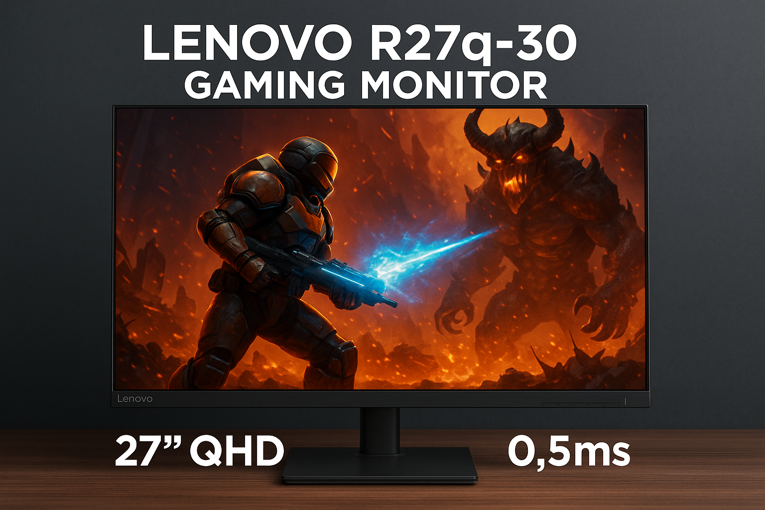 Lenovo ゲーミングモニター R27q-30 モニター (27.0インチ IPS WLED液晶 QHD 165Hz 0.5ms 非光沢 チルト対応 VESA) ブラック 67B4GAC1JP