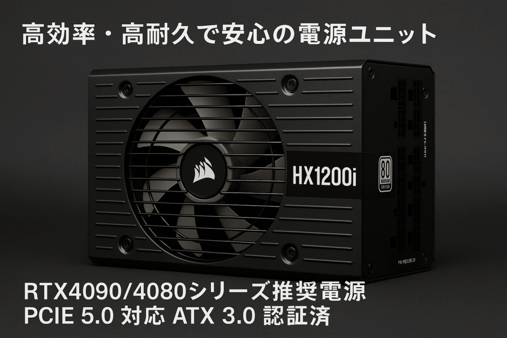 CORSAIR HX1200i 1200W PC電源ユニット [80PLUS PLATINUM] RTX4090/4080シリーズ推奨電源 - PCIE 5.0 対応 ATX 3.0 認証済