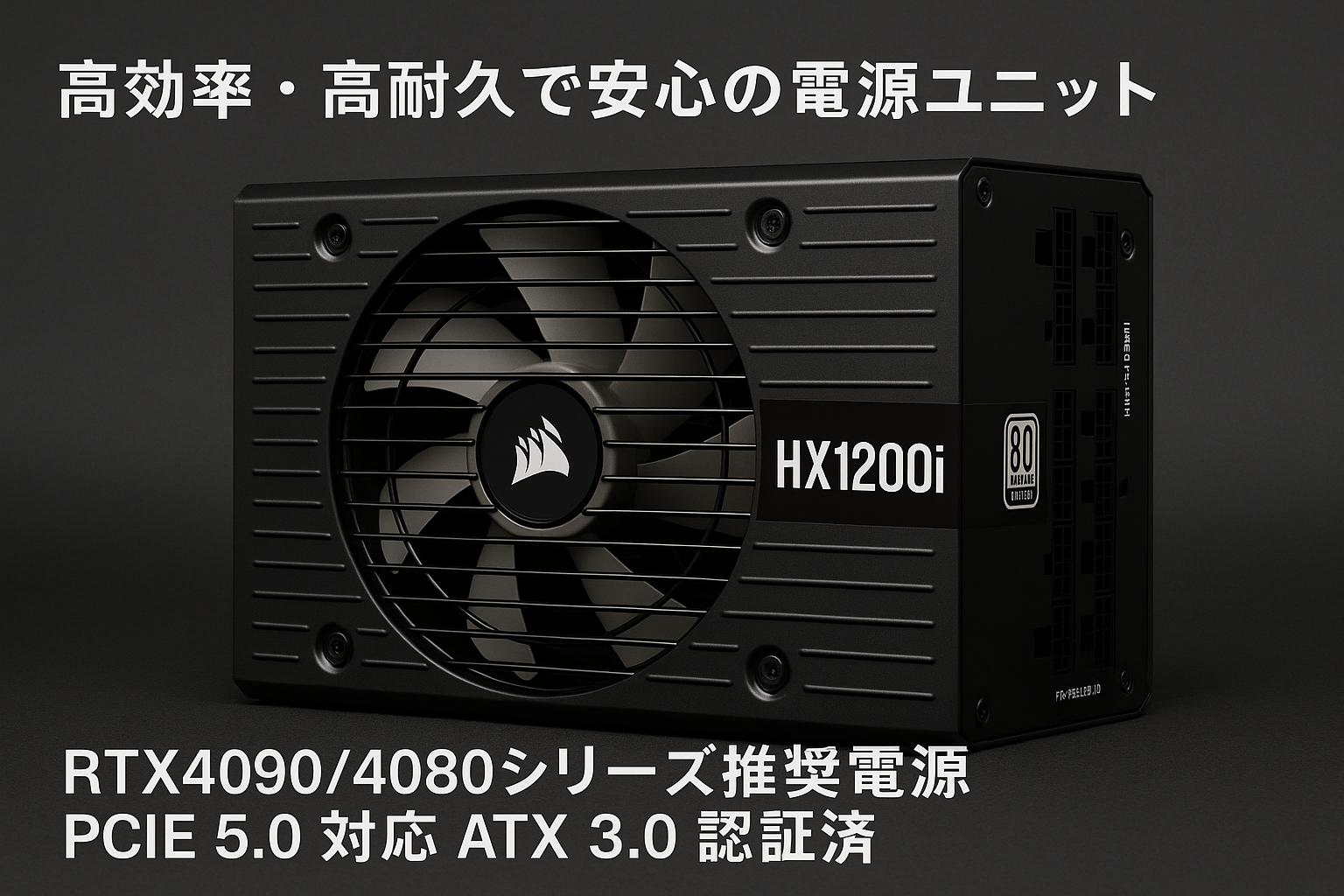 CORSAIR HX1200i 1200W PC電源ユニット [80PLUS PLATINUM] RTX4090/4080シリーズ推奨電源 - PCIE 5.0 対応 ATX 3.0 認証済