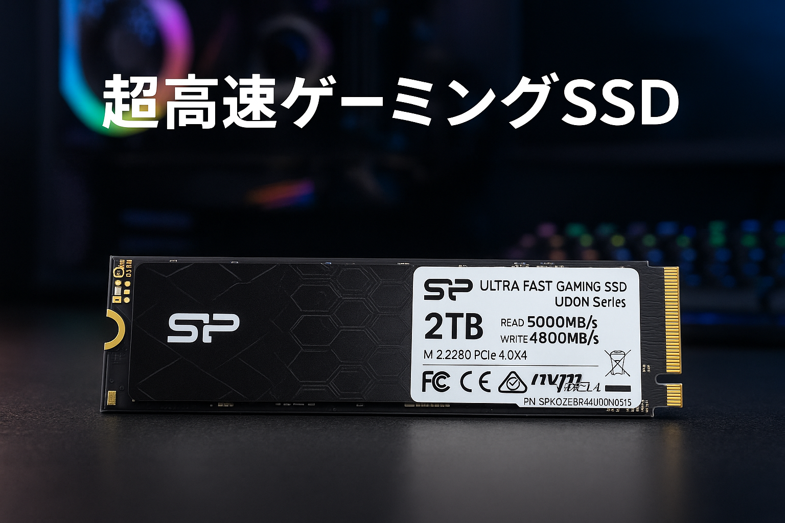 シリコンパワー SSD 2TB【超高速 ゲーミングSSD】Read 5,000MB/s Write 4,800MB/s 3D NAND M.2 2280 PCIe4.0×4 NVMe1.4 UD9Nシリーズ SJ02KGBP44UD9N05J5