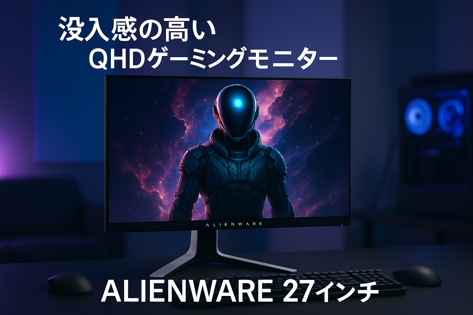 Dell AW2725DM-A 27インチ Alienware ゲーミングモニター(無輝点5年保証/QHD/Fast IPS,非光沢/DP1.4x1,HDMI2.1x2/DCI-P3 95%/縦横回転,高さ調整/1ms,180Hz/G-SYNC Compatible,AMD FreeSync,VESA DisplayHDR 400)