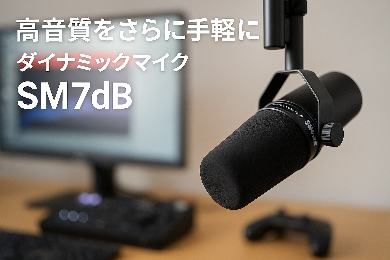 SHURE シュア ダイナミックマイク SM7dB プリアンプ搭載 : カーディオイド 単一指向性 XLR 有線 ストリーミング 配信 YouTube 音声 音楽 演奏 録音 レコーディング 実況 ゲーム ゲーミング ポッドキャスト ボーカル DTM 宅録 在宅 テレワーク 【国内正規品/メーカー保証2年】