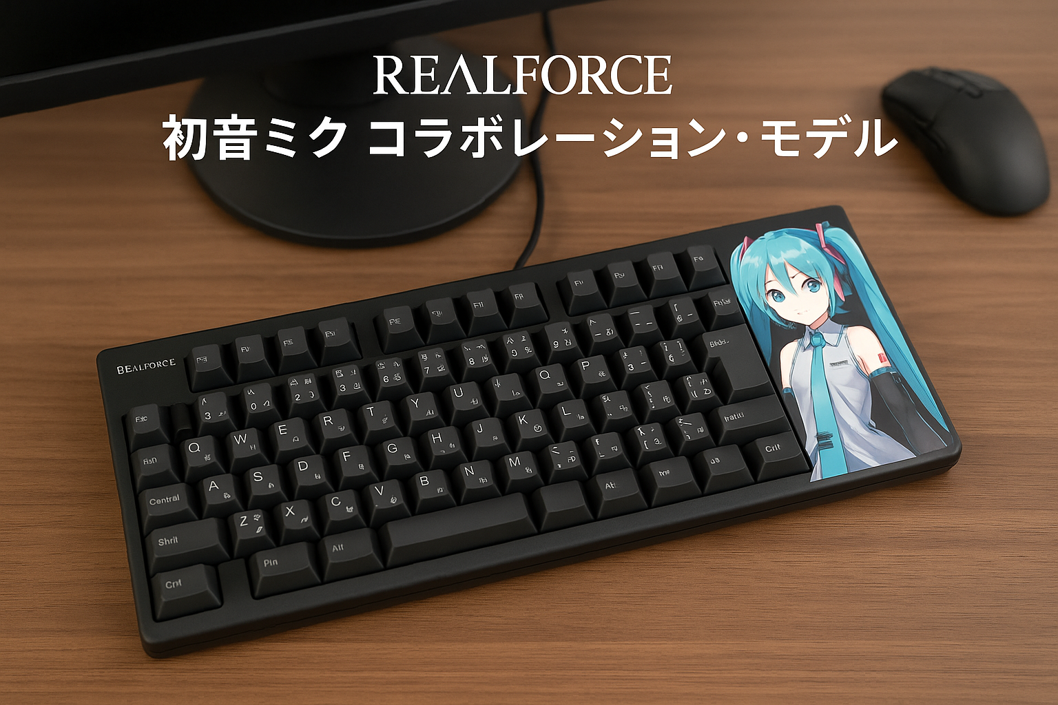 REALFORCE リアルフォース ラピッドトリガー キーボード 東プレ GX1 静音 45ｇ TKLサイズ 静電容量無接点方式 最速0.1mm作動 Windows 英語配列 日本製 ゲーミングキーボード 87キー X1UDM1 KB0772 【初音ミク コラボモデル 】