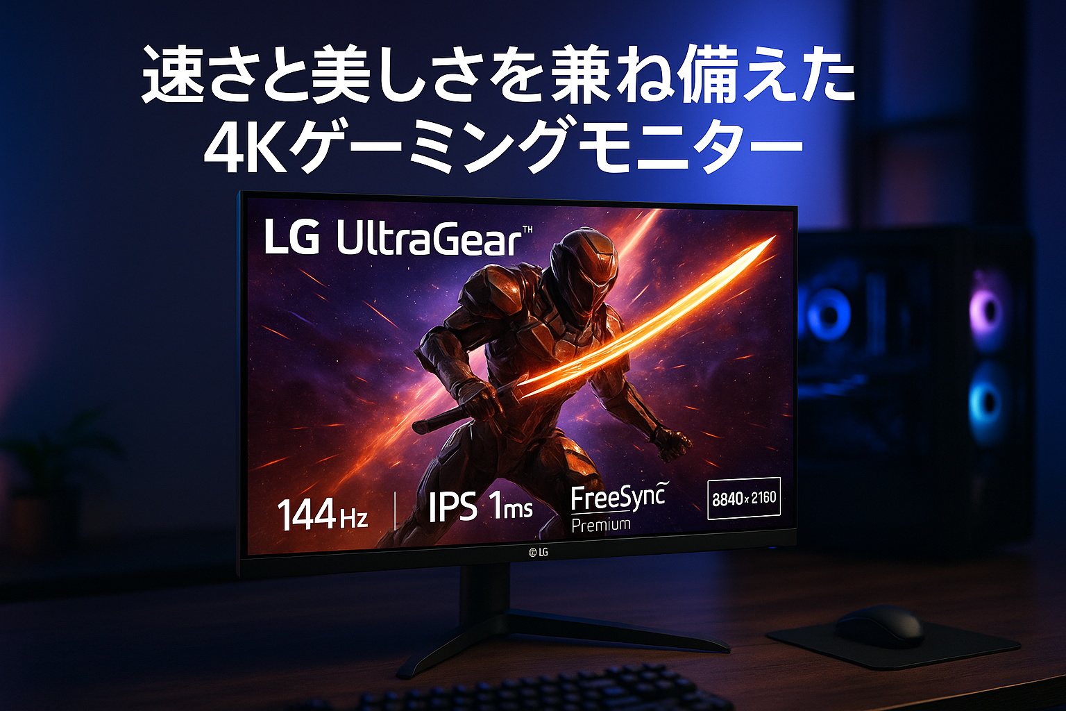 LG ゲーミングモニター UltraGear 32GR93U-B 31.5インチ 4K(3840×2160) /アンチグレア/144Hｚ/IPS 1ms（GTG）/FreeSync Premium/HDR400/DisplayPort/HDMI/チルト､高さ調整対応