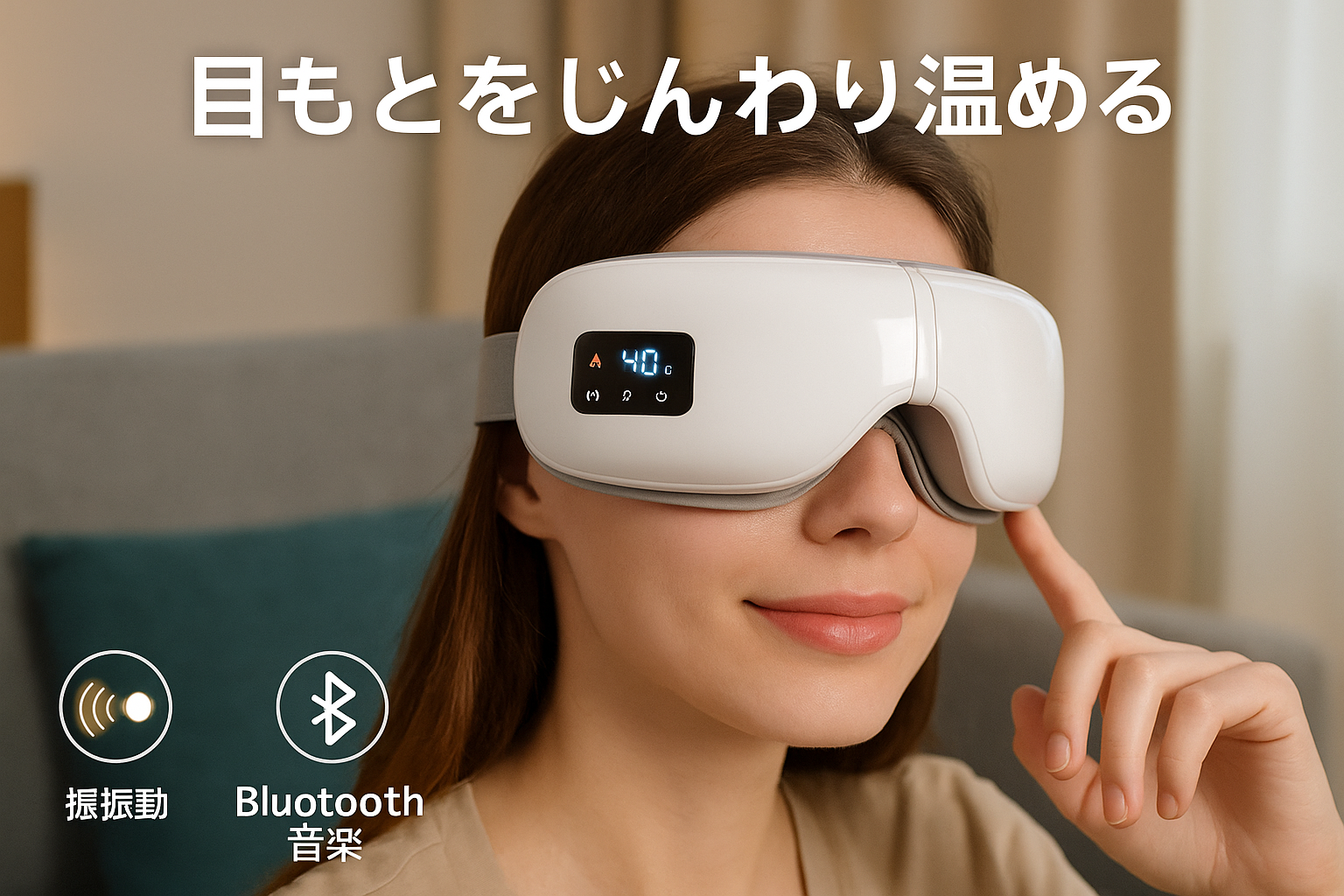 アイウォーマー ホットアイマスク 折り畳み式 睡眠専門医監修 目元ケア 目元エステ (振動×空気圧xグラフェン加熱) USB充電式 Bluetooth音楽 自動オフタイマー 液晶ディスプレイ 簡単操作 軽量 折り畳み 記念日 御祝 誕生日プレゼント 母の日ギフト 男女兼用 日本語説明書付 ホワイト