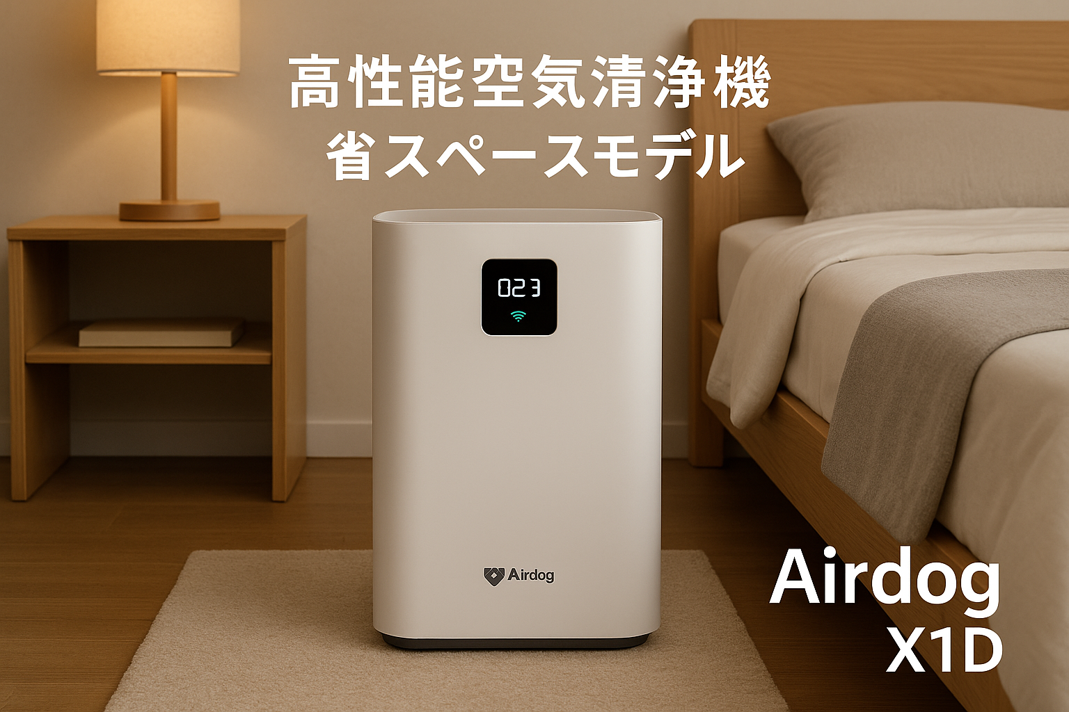 Airdog X1D エアドッグ 省スペースモデル 高性能空気清浄機 会議室 寝室 子供部屋 TPAフィルター 浮遊ウイルス対応 エアドック カビ ニオイ ハウスダスト対策 スリープモード搭載