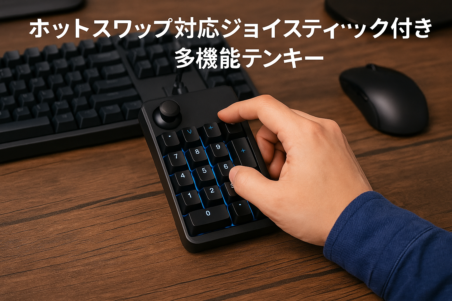 Nsodigry 19キーボードジョイスティックキーボード完全ホットスワップ可能なプログラミング数値キーパッドWin7/8/10/ A