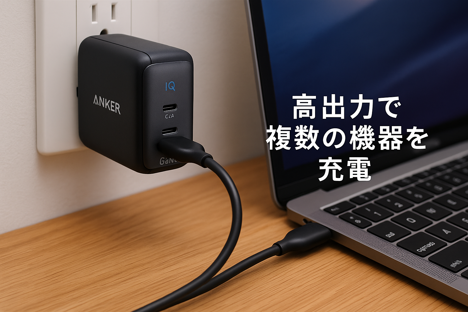 Anker PowerPort III 3-Port 65W Pod (USB PD 充電器 USB-A & USB-C 3ポート)【独自技術Anker GaN II採用 / PD対応 / PPS規格対応 / PSE技術基準適合 / 折りたたみ式プラグ】MacBook PD対応Windows PC iPad iPhone Galaxy Android スマートフォン ノートPC 各種 その他機器対応（ブラック）