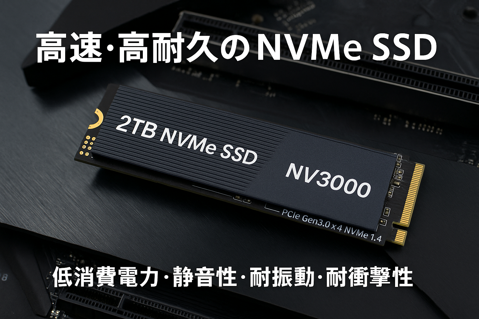M.2 SSD 2TB PCIe Gen3.0x4 NVME1.4 放熱シート付き最大3,300MB/秒 （ 3D Nand採用 ） SSD デスクトップ - NV3000 内蔵型SSD 静音性・低消費電力・耐振動・耐衝撃性