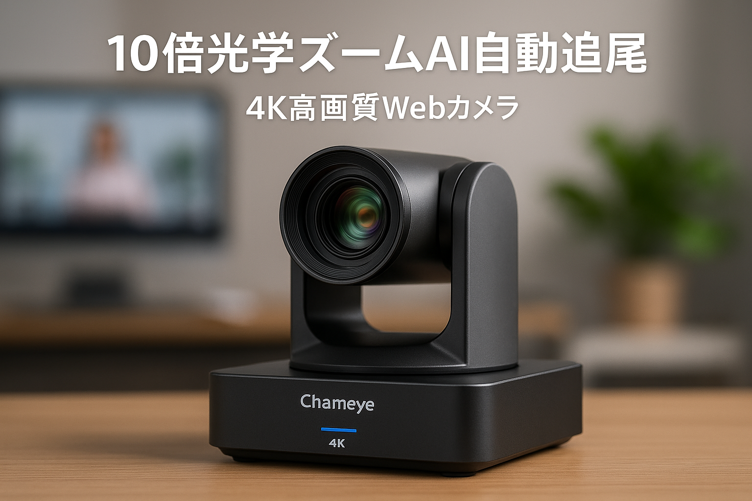 Chameye 4K Webカメラ 10倍光学ズーム AI自動追尾 1/2.5インチHQ センサー 851万画素 USB3.0/HDMI/LAN/PoE対応 4K PTZカメラ 広角 会議 ライブ配信 OBS Youtube Skype Zoom Facetime用|C410