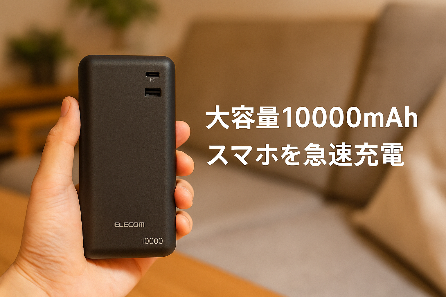 エレコム モバイルバッテリー 大容量 10000mAh USB PD対応 20W Type-C USB-A ケーブル別売り 【 iPhone 16 15 Pixel OPPO NINTENDO SWITCH など各種対応】 ブラック EC-C11BK
