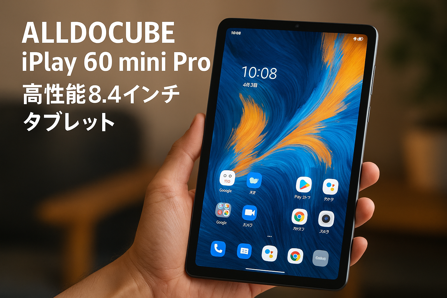 ALLDOCUBE iPlay60mini Pro 8.4インチタブレット 16GB+256GB+512GB拡張 顔認証 6軸ジャイロ デュアルスピーカー Android14タブレット 4GLTE ALLDOCUBE OS3.0 HelioG99 1920×1200FHD WidevineL1 6050mAh PD18W 重力センサー 光センサー 明るさ自動調整 5MP/13MPカメラ