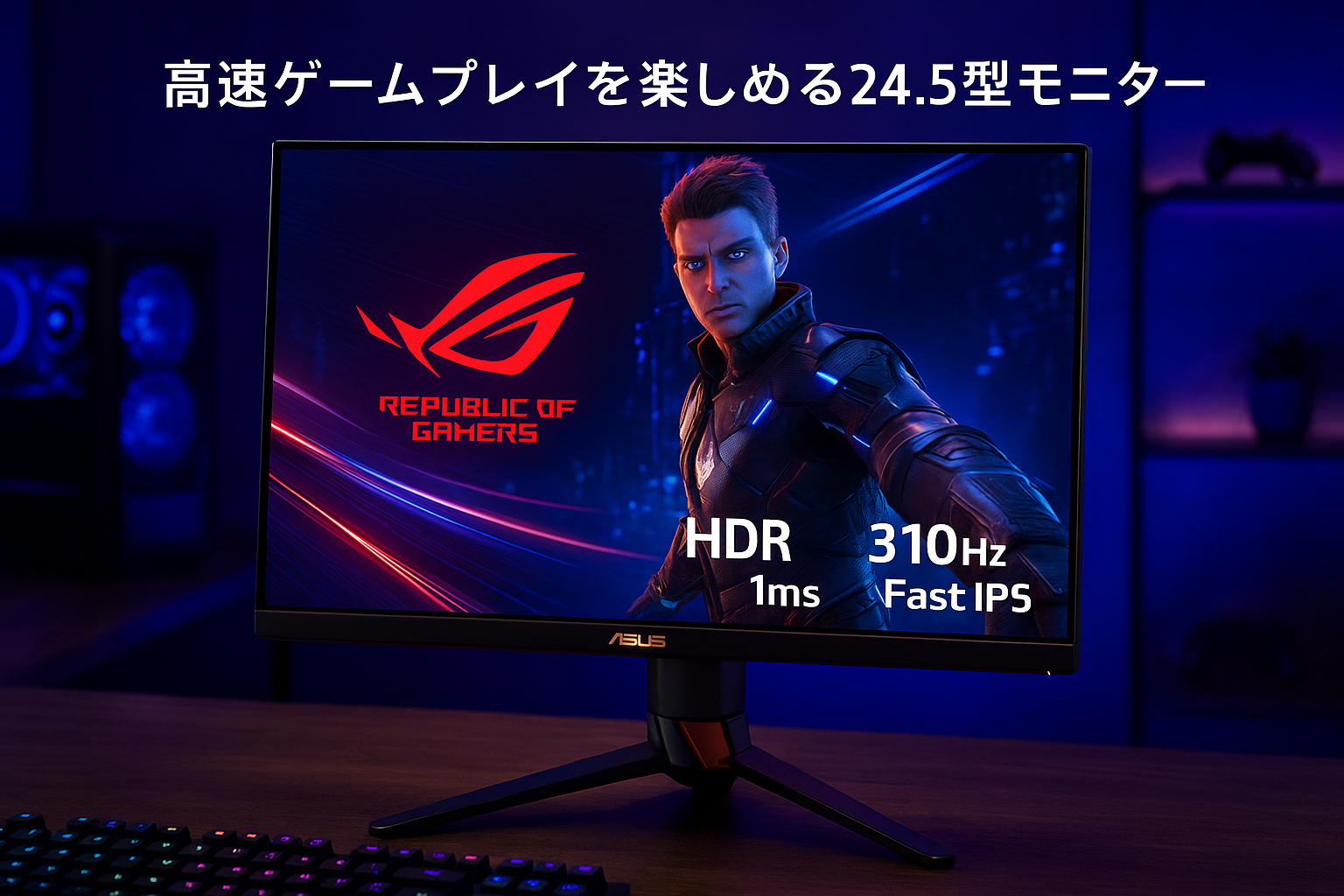 ASUS ゲーミングモニター ROG Strix XG259CMS 24.5インチ / HDR / 310Hz / 1ms (GTG) / Fast IPS/Extreme Low Motion Blur Sync/USB Type-C/G-Sync対応/三脚ソケット/国内正規品