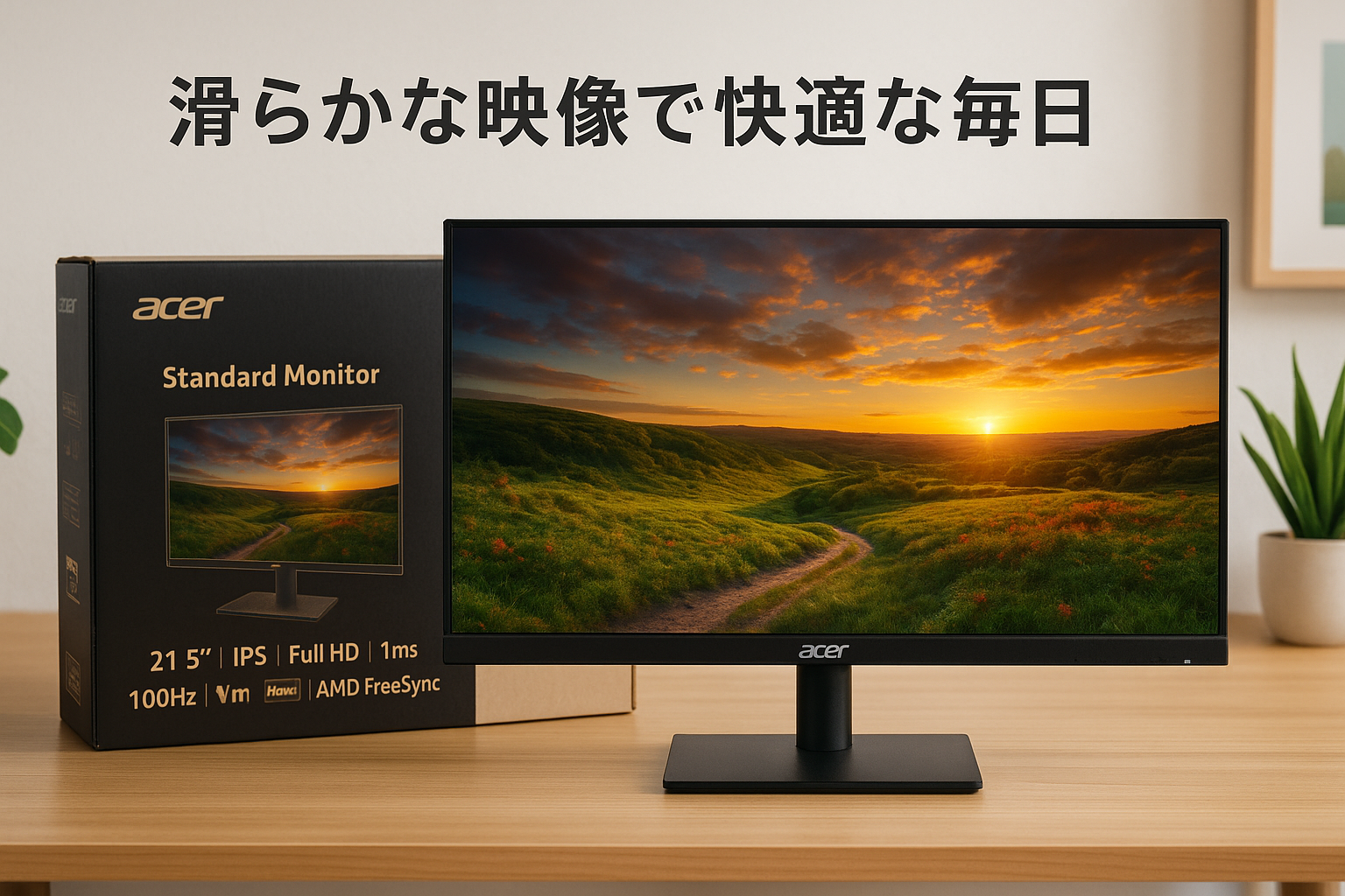 Acer スタンダードモニター 21.5インチ IPS フルHD 100Hz 1ms HDMI D-Sub15ピン AMD FreeSync EK221QE3bi