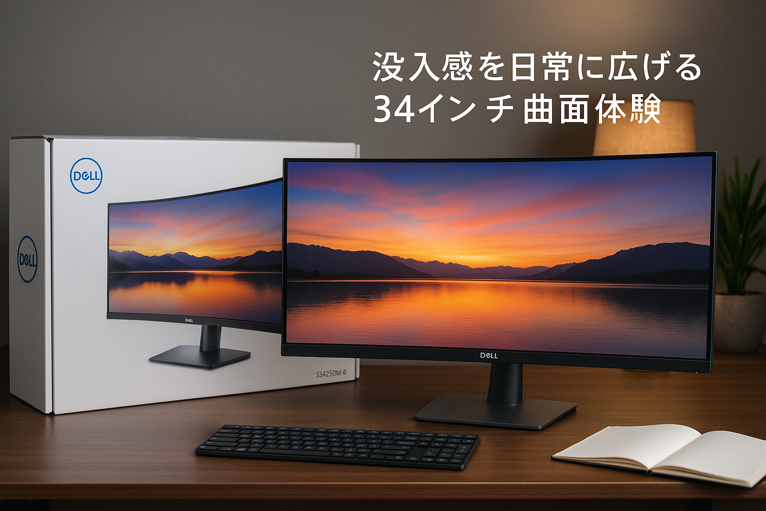 Dell S3425DW-A 34インチ 曲面 モニター(無輝点5年保証/WQHD/VA非光沢,1800R曲面/USB Type-Cx1,HDMIx2/DCI-P3 95%/1ms,120Hz/FreeSync Premium/HDR10/内蔵スピーカー/高さ調整)