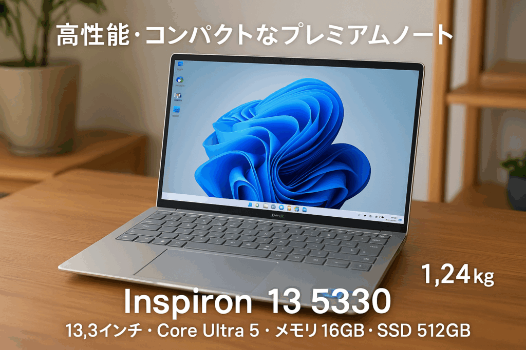 Dell ノートパソコン Inspiron 13 5330 13.3インチ Intel Core Ultra 5 125H メモリ16GB SSD512GB Windows 11 Type-C給電対応 重量1.24kg プラチナシルバー 翌営業日対応オンサイト出張修理サービス1年 MI63A-DWLS