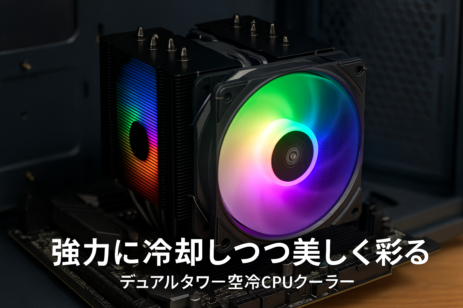 upHere CPUクーラーARGB デュアルタワー/PWMファン 6本ヒートパイプ TDP265W サイドフロー型 cpu冷却 空冷 静音CPUファン AMD AM4 AM5/ Intel LGA 2011 2066(X79/X99マザーボード)ブラック【up2KC6】
